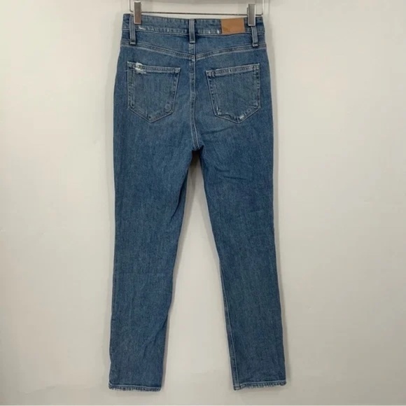 PAIGE 25x28 Sarah Slim high rise straight distructed capulet 0644 - Picture 9 of 12